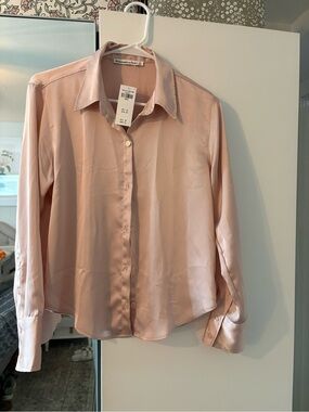 Abercrombie & Fitch Pale Pink Button-Front Blouse